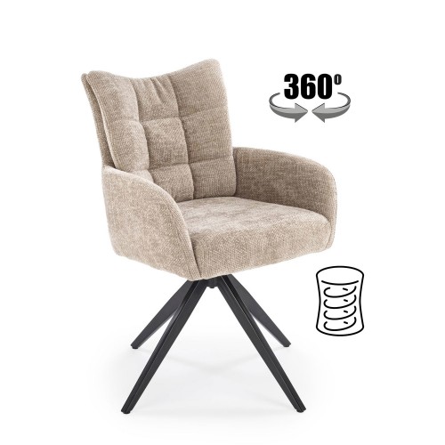 Auduma krēsls K-540, bēšs